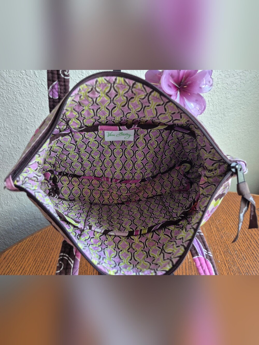 Vera Bradley Purple Punch WITH Matching Wallet (2009) - Picture 4 of 9